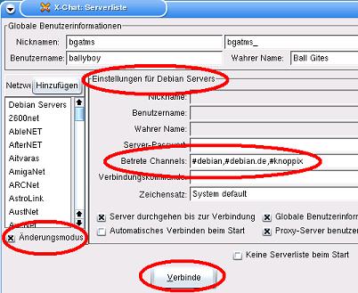 XChat-Serverliste2-Fenster